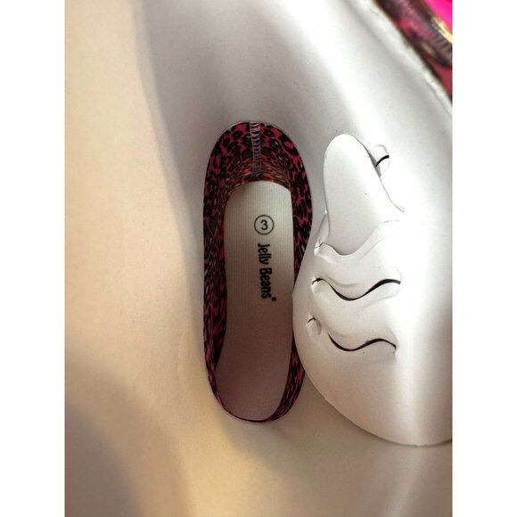 Jelly Beans Girls Leopard Rain Boots Fuchsia Pink Size 3 New in Box - Picture 4 of 8